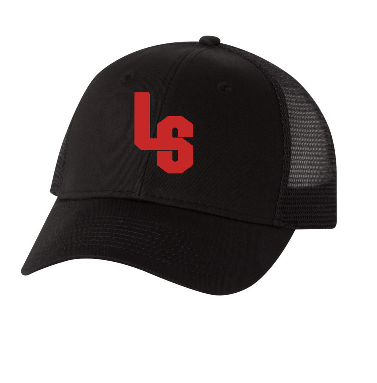 ADJUSTABLE MESH BLACK TRUCKER HAT
