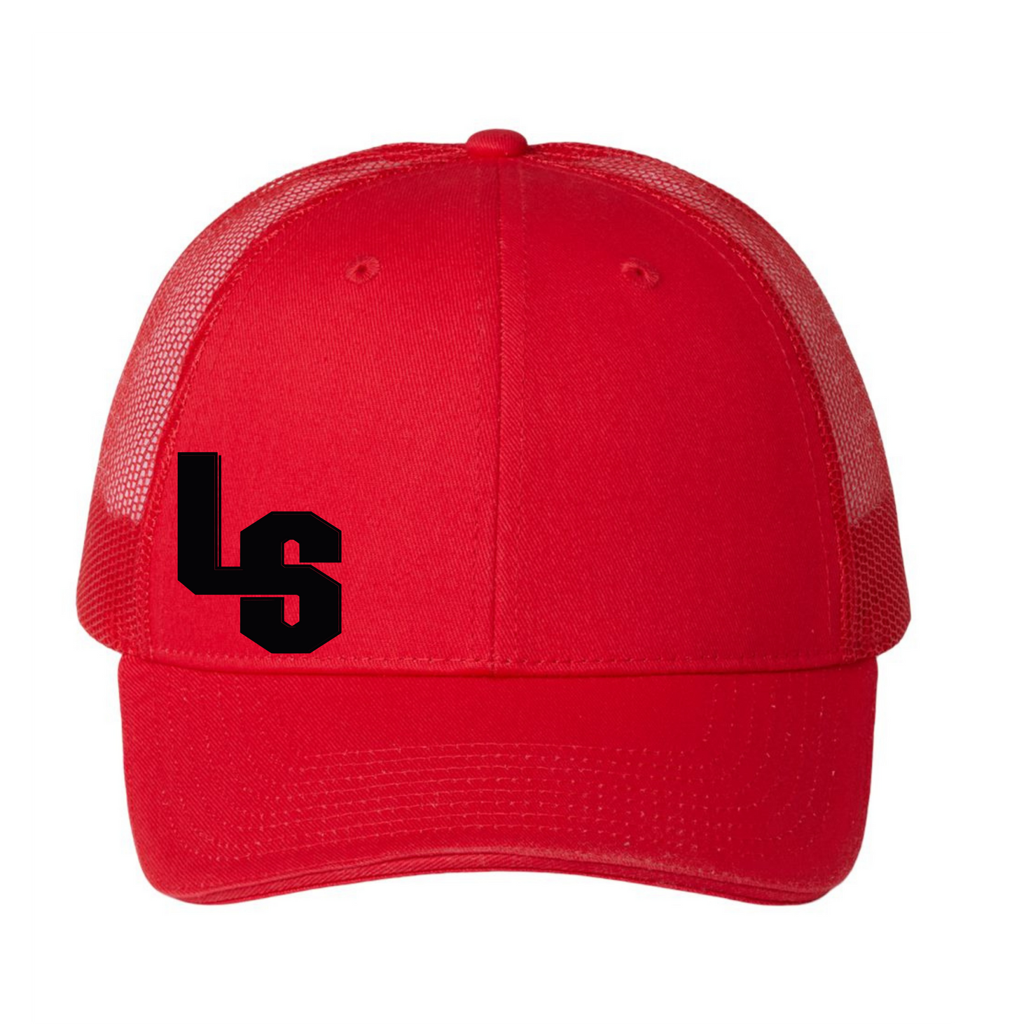 ADJUSTABLE MESH RED TRUCKER HAT