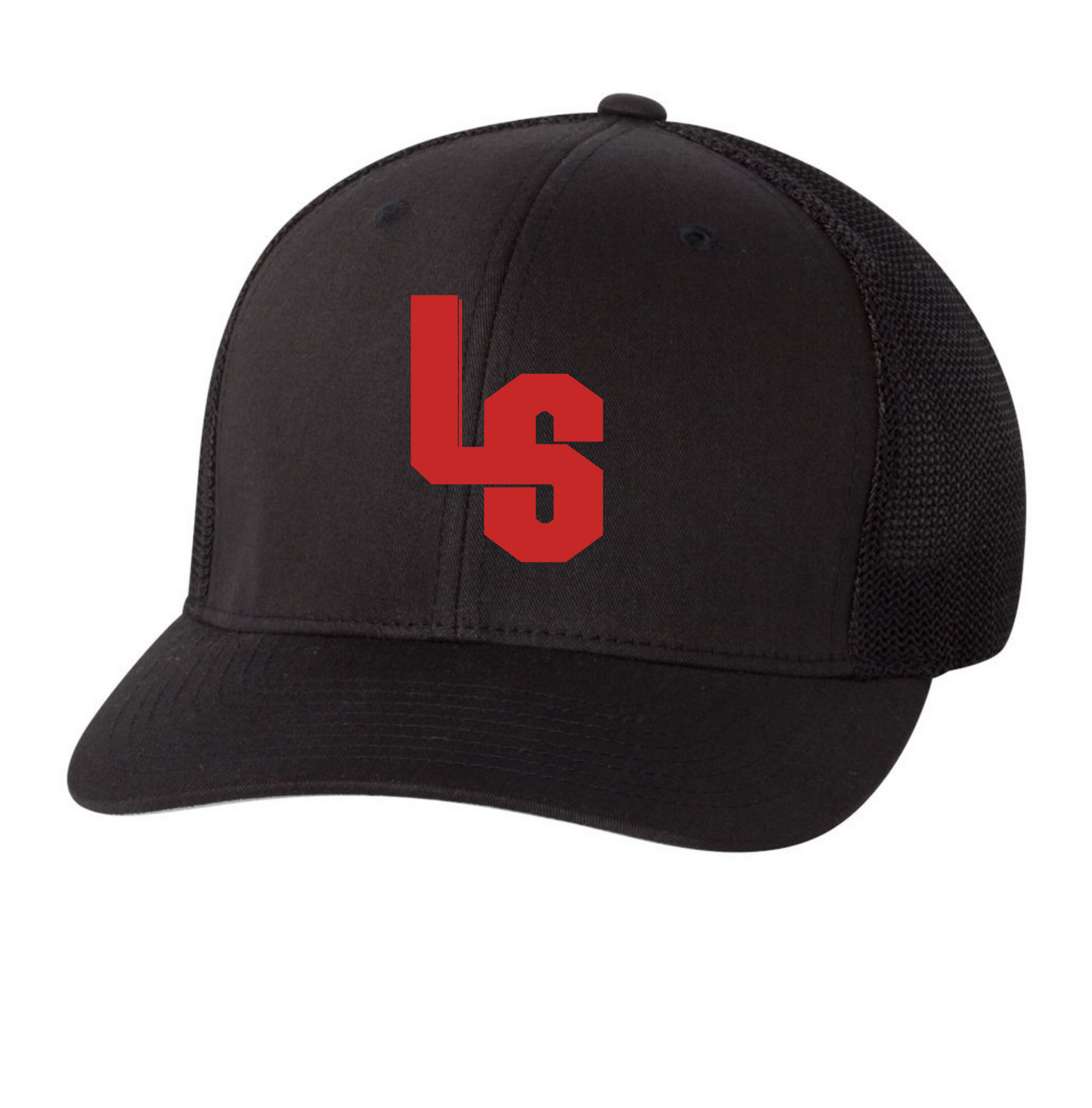 FITTED BLACK TRUCKER HAT